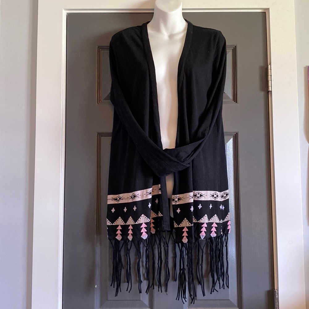 Element Aztec Fringe Cardigan